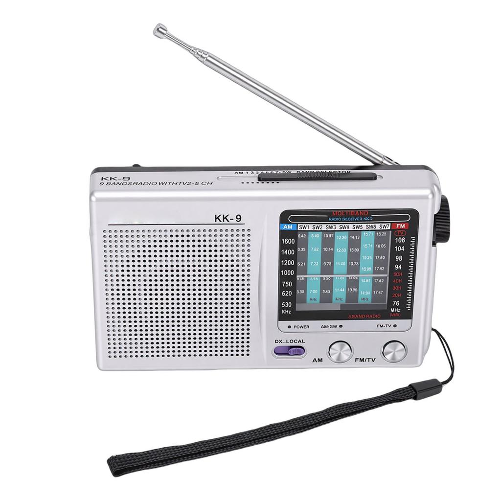 AM FM SW WB Radio Portable Shortwave Radio with 3.5mm Headphone Jack for Walking Travel Hiking