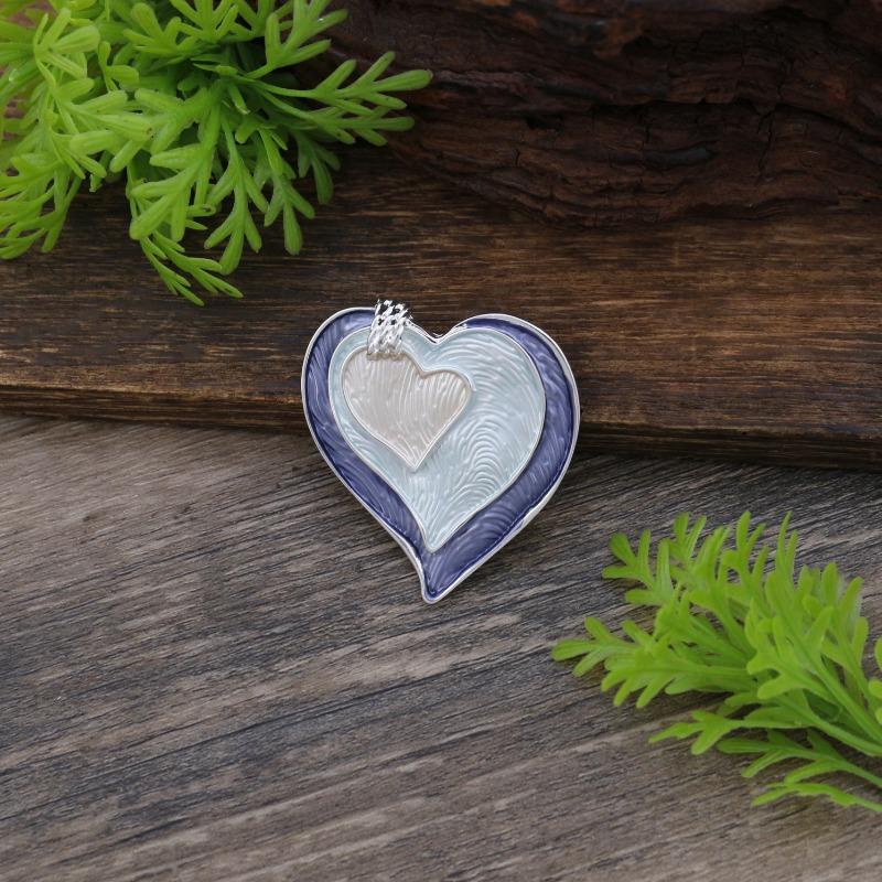 New enamel three-layer love magnetic brooch women's fashion versatile heart-shaped multi-functional badge