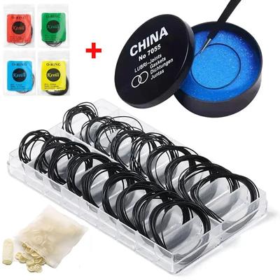 Uhrenreparaturwerkzeuge, 1 Schachtel Uhrengehäuse, Gummi, wasserdicht, O-Ring, ölbeständig, Dichtung für die untere Uhrenabdeckung, 0,5/0,6 mm, O-Ring-Dichtung