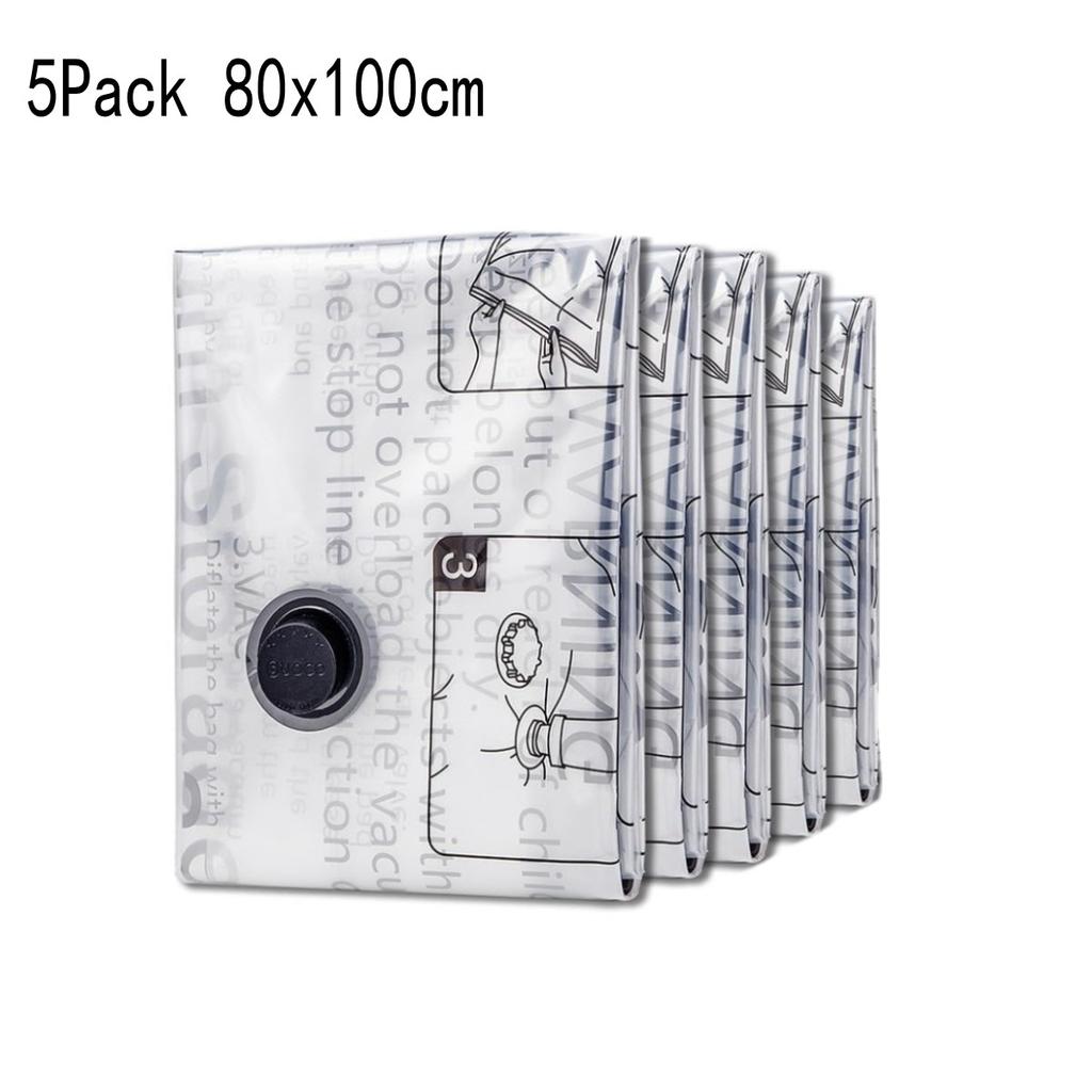 5 Pack Vacuum Storage Bags Space Saver Bags Compression for Comforters Blankets Bedding Organizer Clothes Travel Storage