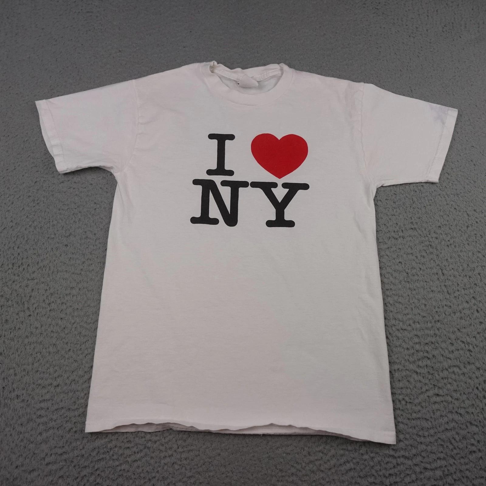 I Love NY Shirt Mens Large White Tourist Souvenir Graphic New York City Baby J L