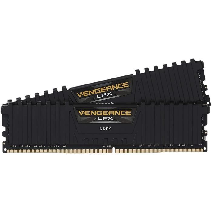 Mémoire RAM - CORSAIR - Vengeance DDR4 - 16GB 2x8GB DIMM - 3200 MHz - 1.35V - Noir (CMK16GX4M2Z3200C)