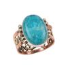 Natural Amazonite Gemstone 925 Solid Sterling Silver Two Tone Ring Size 8.5 E8o05