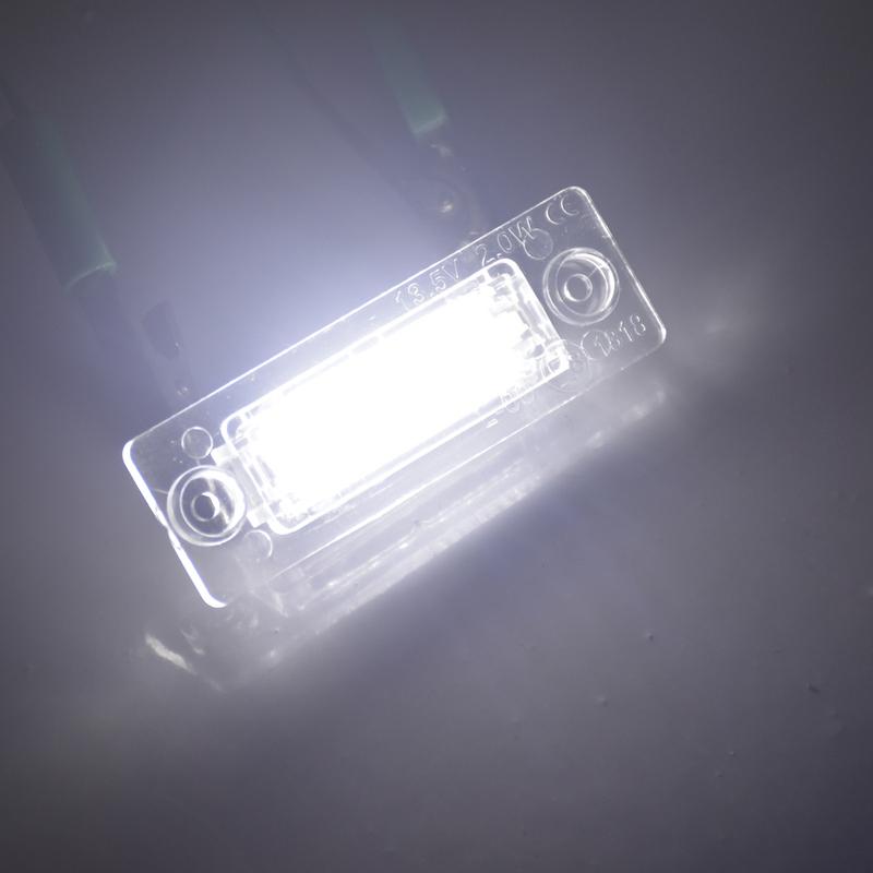 2pcs Car LED License Number Plate Lights Lamp For Volkswagen Passat B5.5 B6 Golf Plus MK5 Transporter T5 Caddy Touran