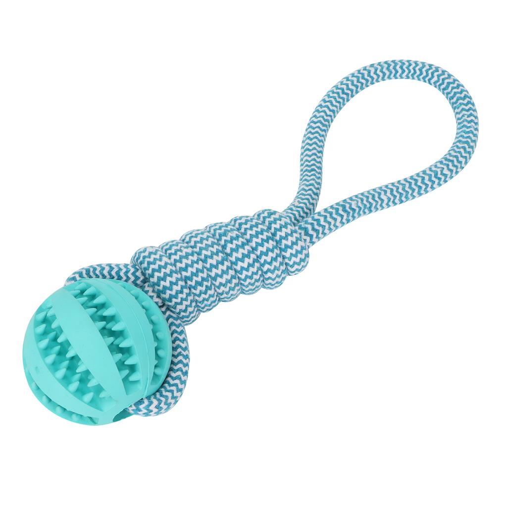 Cotton Rope Outdoor Ball Dog Leakage Clean Teething Rubber Chewing Toys Pet SupplyBlue