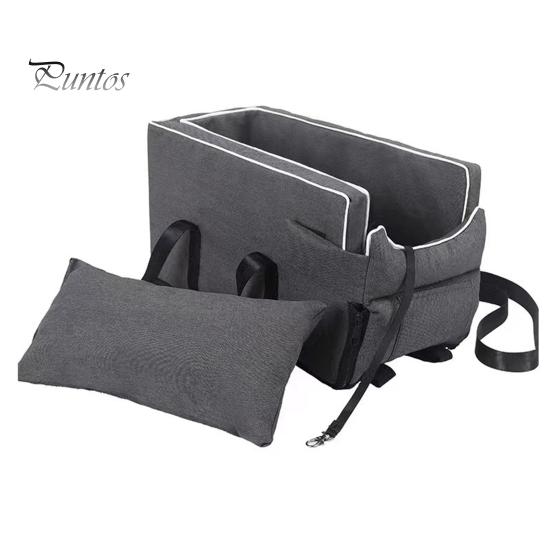Bil kjæledyrreir Liten hundebilsete senterkonsoll Vanntett boosterseng Trygg bærbar hundebilholder med justerbare stropper for katter og hunder