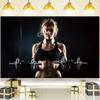2D Sportliche Frau mit Hanteln Wandteppich Fitness Motivation Wandbehang