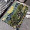 Notte Stellata & Campo di Grano Arte Impressionista Tappeto Blu Giallo Morbido Antiscivolo Tappeto per Soggiorno Camera da Letto Decorazione Casa