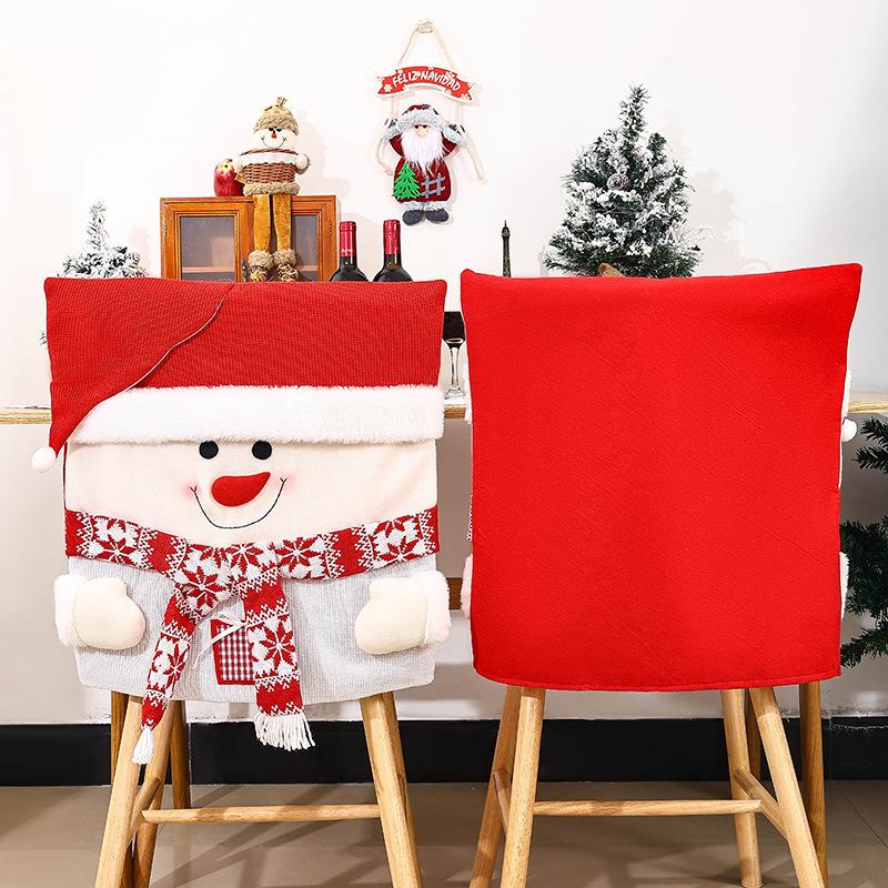 New Christmas Decoration Chair Cover Stool Cover Santa Claus Chair Cover European and American Decorative Ornaments Home Furnishings