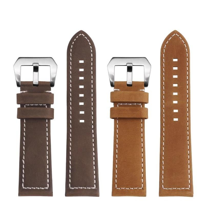 23mm Vintage řemínek pro Zenith Pilot 29.2430 Bronzový řemínek z hovězí kůže pro letce Retro matný pásek Náhradní náramek Černý Hnědý