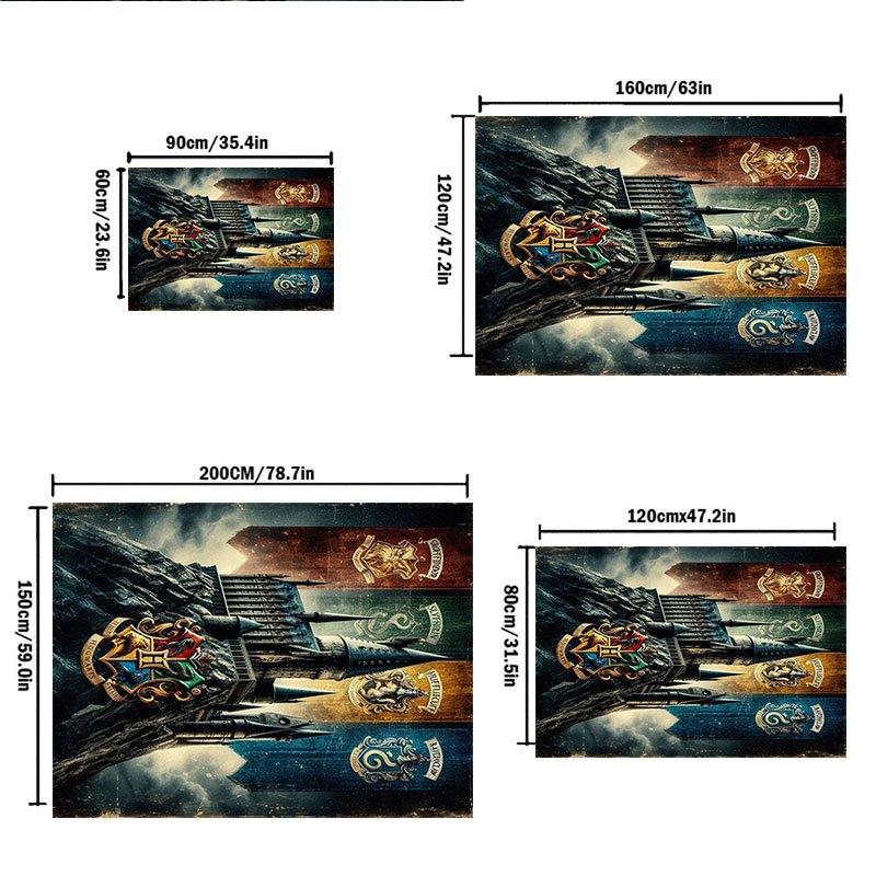 Hogwartský hrad Nástěnný plakát - Dekorace Harry Potter Kancelářská podložka Domácí dekorace Kancelářské koberce LB108