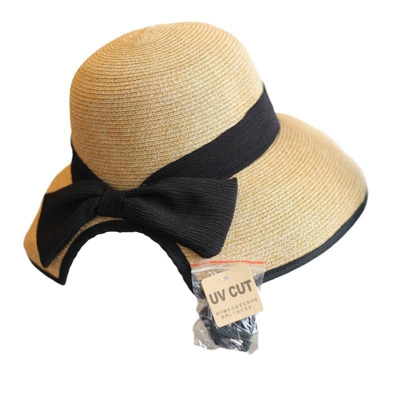 Straw Hat Split Sun Hat Foldable Beach Sun Hat Seaside Big Brim Sunscreen Bucket Hat