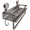No Drill Suction Cup Bathroom Storage Rack, Wall Mount Space Aluminum Toilet Organizer for Washroom
