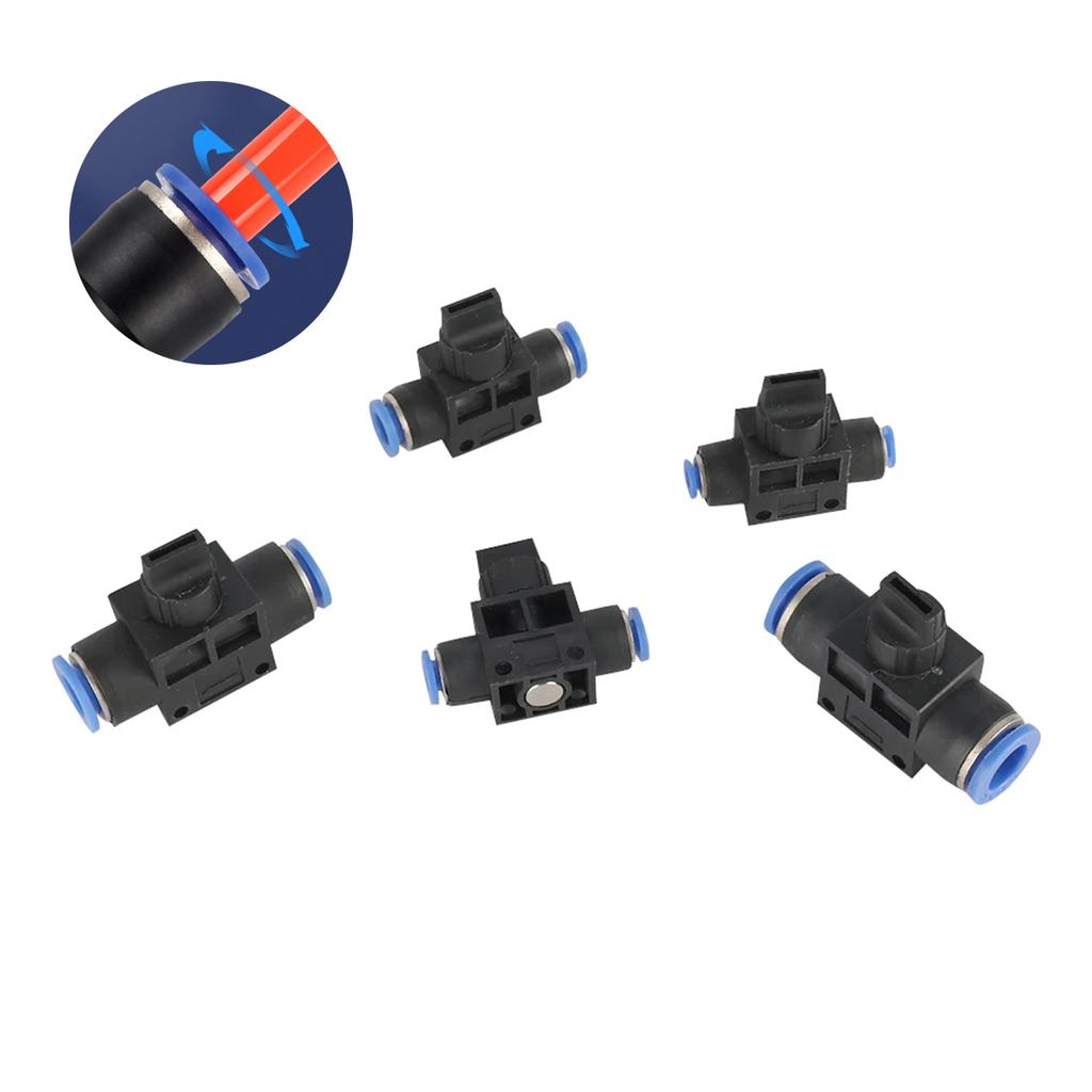 Pneumatic Trachea Quick-in Buckle-type Hand Valves 4/6/8/10/12mm Garden Lawn Irrigation Flow Limiting Speed Control Switch 5Pcs