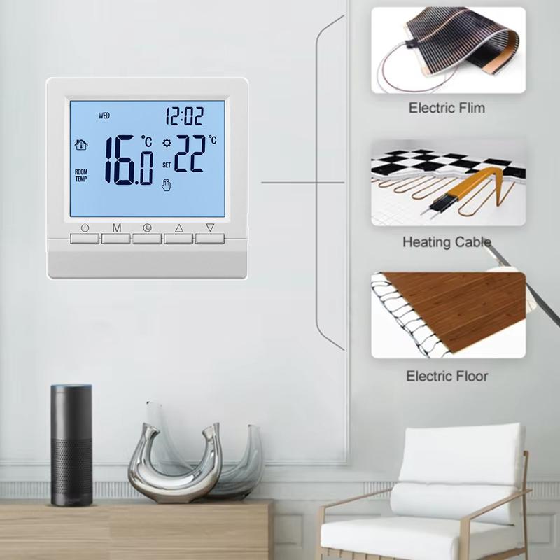 Smart Thermostat Backlight AA Battery Programmable Controller With Child Lock Home Gas Boiler Heating Temperature Controller