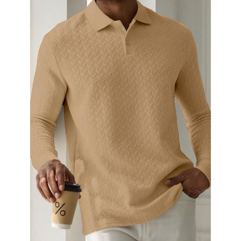 Men's Sweatshirts Spring/Autumn Polo Shirts Textured Men's Sports Polo Shirts