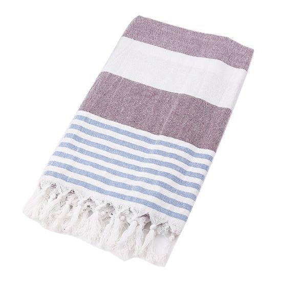Cotton Striped Tassel Breathable Bath Towel Beach Blanket Table Cloth Yoga Mat