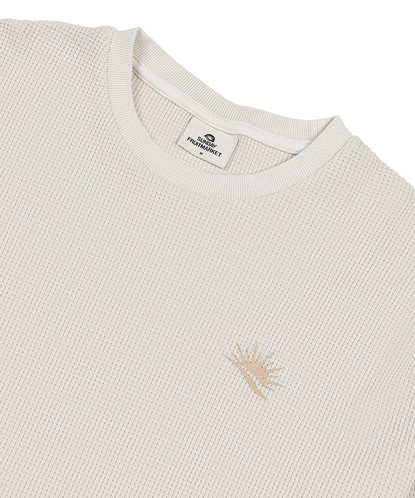 SUNDAY FRUIT MARKET Pigment Waffle Ls Tee Ecru