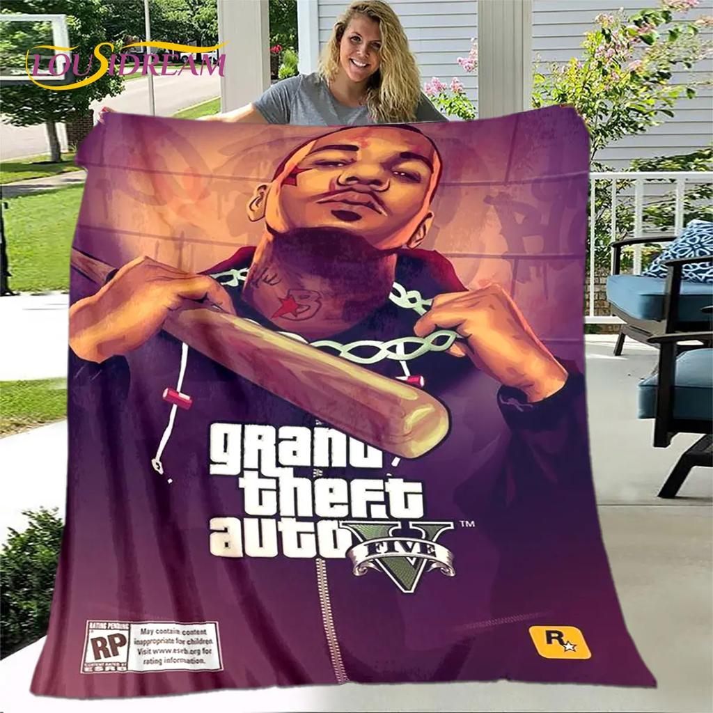 Grand Theft Auto GTA Game Gamer Soft Plush Blanket,Flannel Blanket Throw Blanket for Living Room Bedroom Bed Sofa Picnic Cover