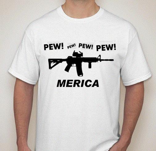 Merica pew pew pew 2A 2nd amendment gun rights lover T shirt L