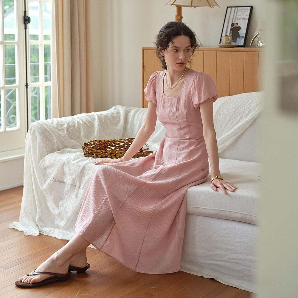 Simpeulleteulo Sr_Split Square Neck Dress