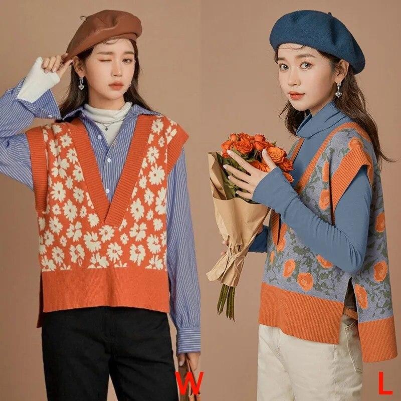 Jenter Kabelstrikk Topper Dame V-hals Strikket Genser Vest Ermeløs Pullover Topp