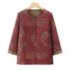 Women's Chinese Style Floral Half-Sleeve Cardigan Top