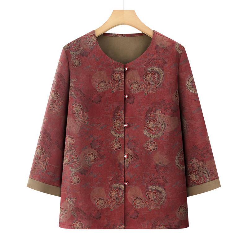 Women's Chinese Style Floral Half-Sleeve Cardigan Top