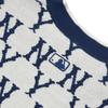 MLB Old Flower Sweaters Unisex Blue With White Lettering V Neck Moderate Cardigan 3AKCM0121-50CRS