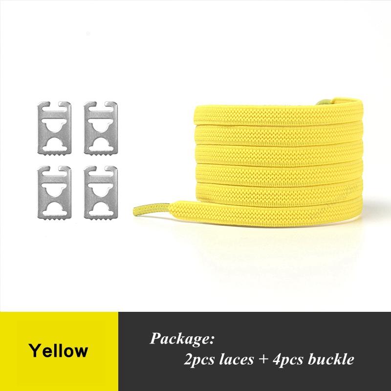 No Tie Shoelaces with Elastic and Stainless Steel Anchors Flat Shoe Laces For Sneakers Tieless Shoelace For All Adult Kid Shoes