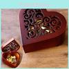 Elegant Heart Carving Wooden Wind Up Music Box Ideal For Kids And Collectors