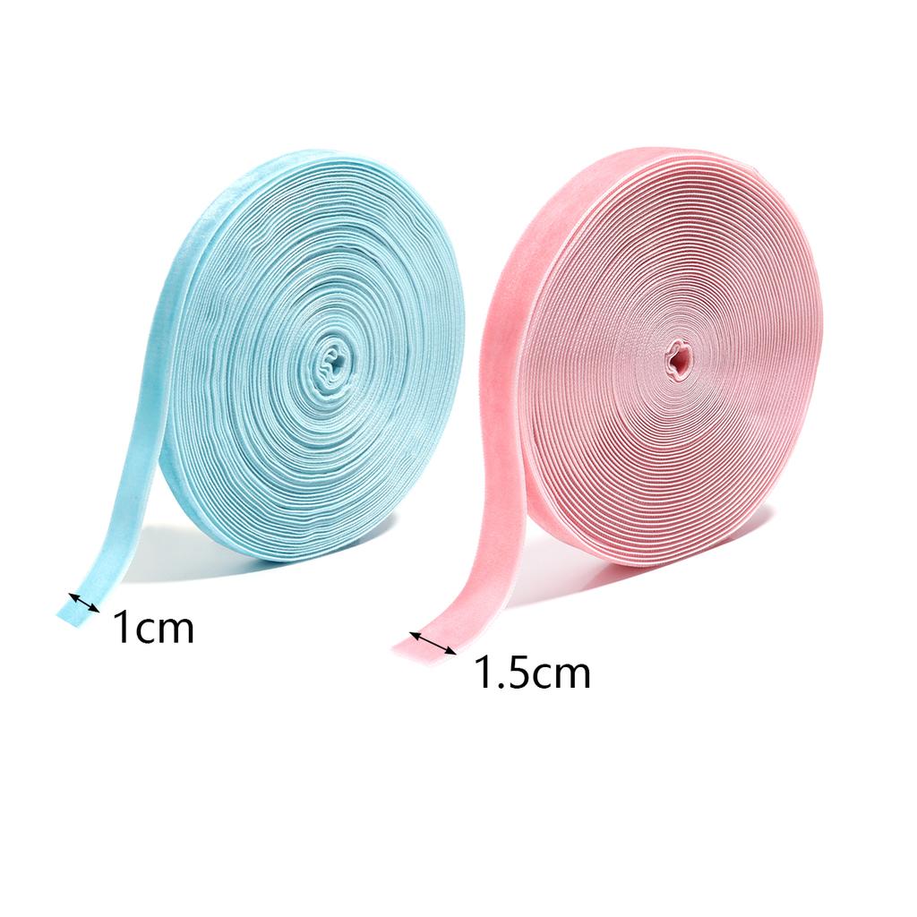 1 Roll Velvet Ribbons Single Face Flocking Webbing Decoration DIY Handmade Bow Hair Decoration Bouquet Package Sewing Clothing