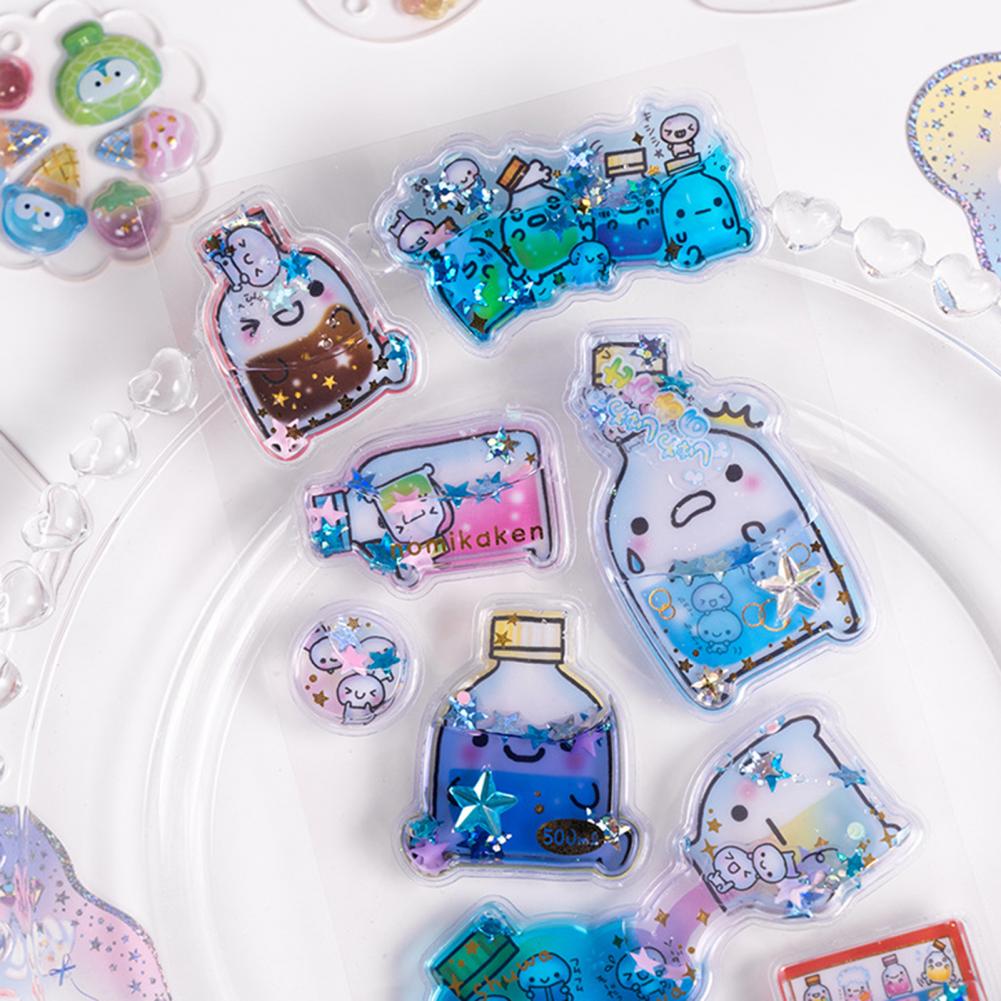 3D gefüllte Aufkleber DIY Projekt Aufkleber Bunte 3D flüssigkeitsgefüllte Aufkleber für Scrapbooking Laptop Dekorationen Niedlich für Handy