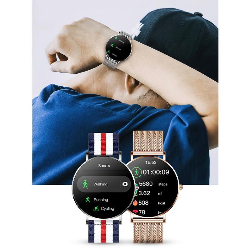 New Ultra Thin Smart Watch Women  AMOLED 360*360 HD Pixel Display Always Show Time Call Reminder Smartwatch Ladies AVE