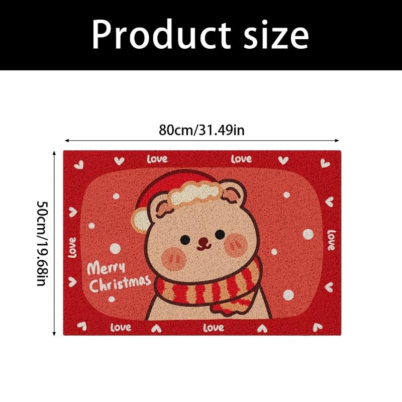 Christmas Bathroom Floor Mat NonSlip Low Maintenance Shower Door Mat for Bathroom Entryway Kitchen Floor Use
