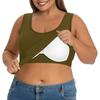 Plus Size Women's Camisole With Bottom And Chest Pad, Sexy Oversized Underwear With Chest Pad
