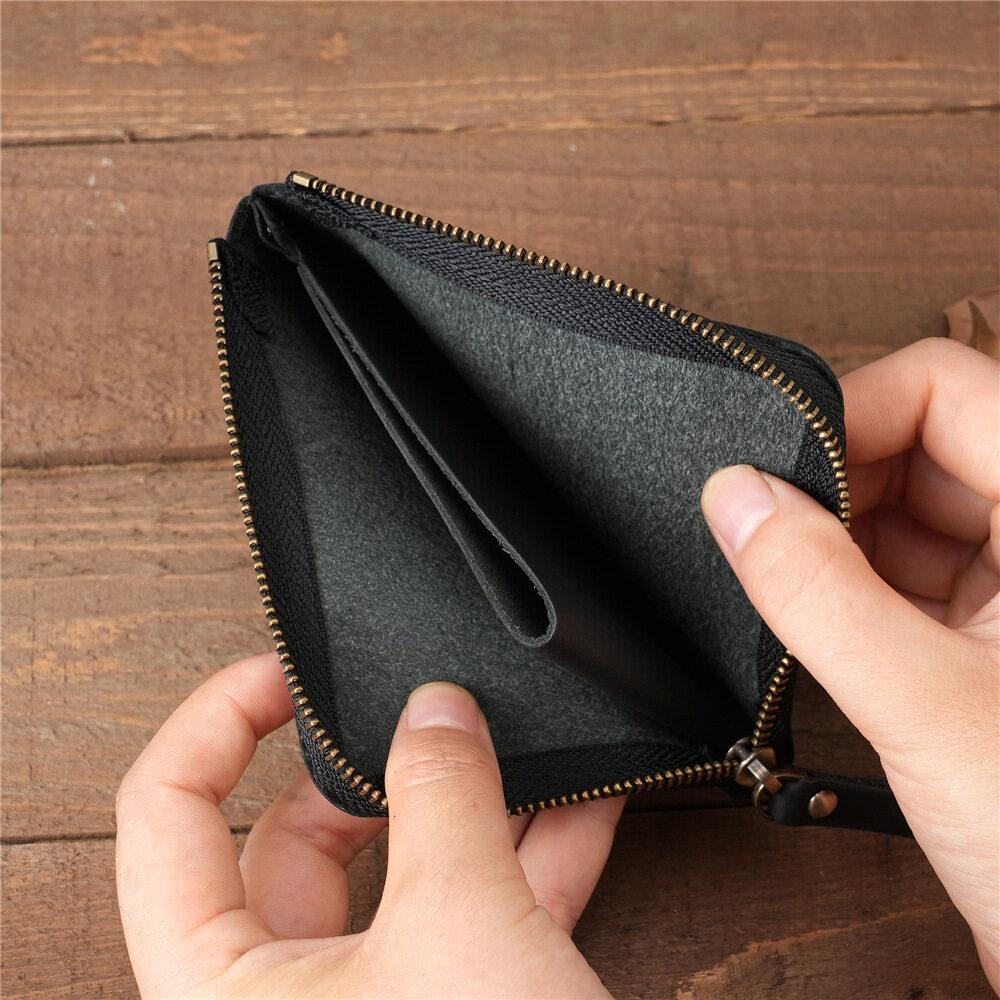 Retro Crazy Horse Leather Wallet Men and Womens Coin Purses Small Money Bags Wallets Zipper Pouch Card Holder