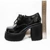 Gdgydh Patent Leder Chunky Oxfords Frauen Plattform Heels Pumps Schnürung Komfort Weiß Tochter Schule Party Schuhe Plus Größe