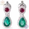 WUIHA 100% 925 Sterling Silver Lab Sapphire Emerald High Carbon Diamonds Drop Dangle Wedding Engagement Earrings Fine Jewelry