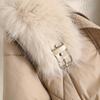 Elegant Women Winter Parka With Faux Fur Collar Belted Loose Fit Thick Warm Plus Size Long Overcoats