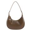 Chic Pu Leather Crescent Shoulder Bag For Women Trendy Street Style Medium Size Handbag