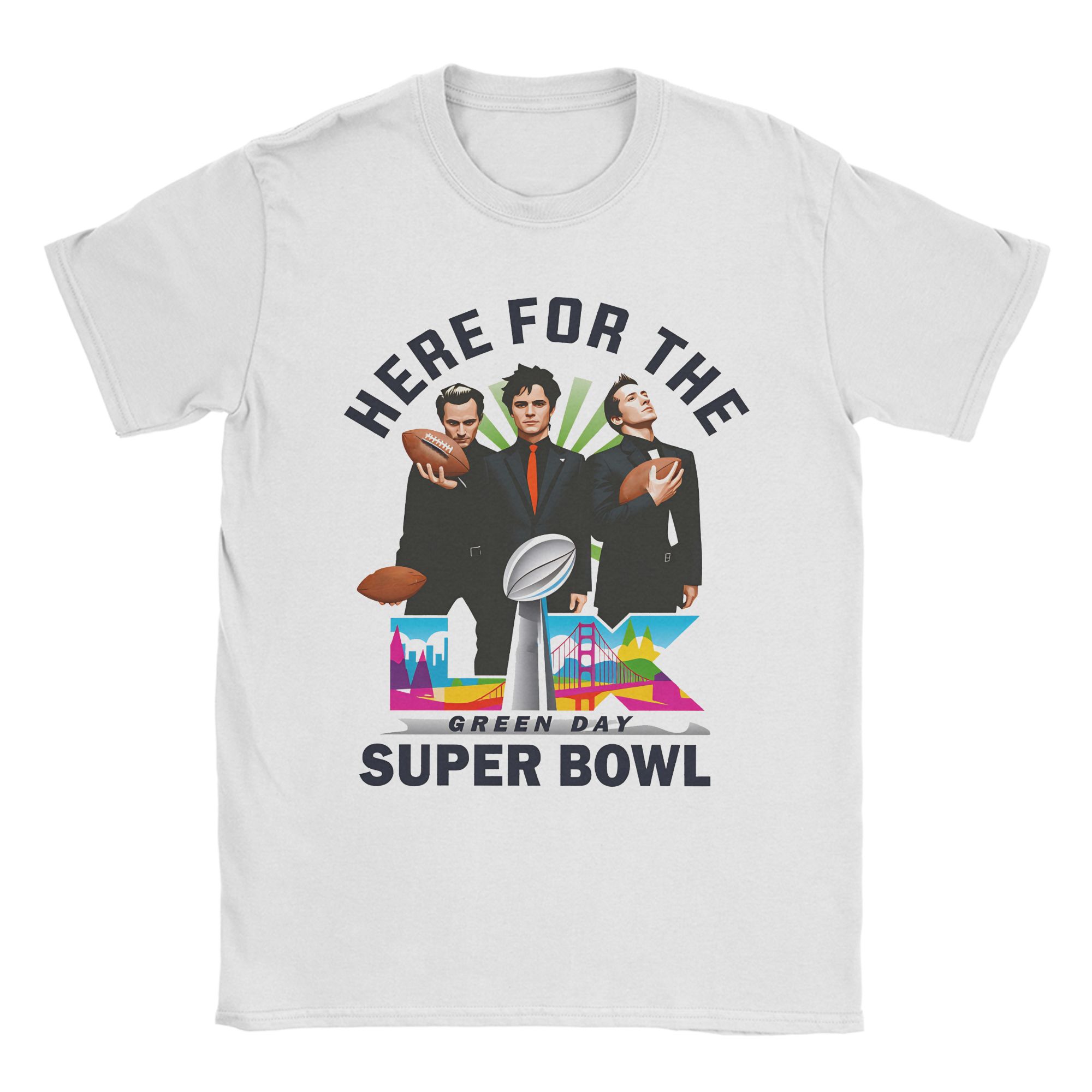 

Green Day Bowl TShirt Unisex Novelty 100 Cotton Tees Round Collar Short Sleeve T Shirts Adult Clothes 4XL