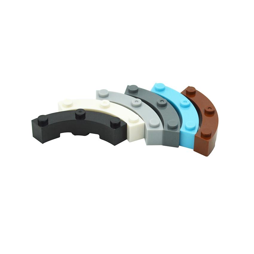 Building Blocks 48092 4x4 Curved Brick With 3 Studs For Building Blocks Parts DIY Educational Bricks Bulk Model Gift Toys