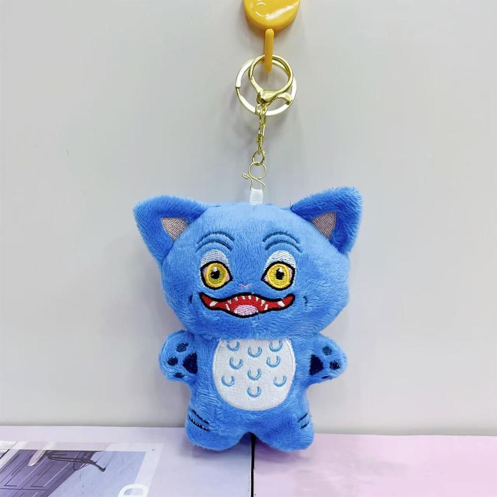 Non-Toxic New Anime Kpop Demons Hunters Plush Keychain Cute Purple Tiger Black Hat Magpie With 3 Eyes Monster Keychain Plush Toy