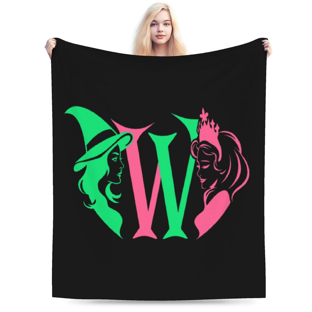 W-Wicked 2 Musical Movie Glinda Elphaba Blanket Warm Soft Street Trend Plush Throw Blanket Flannel Bedspread Bed Cover