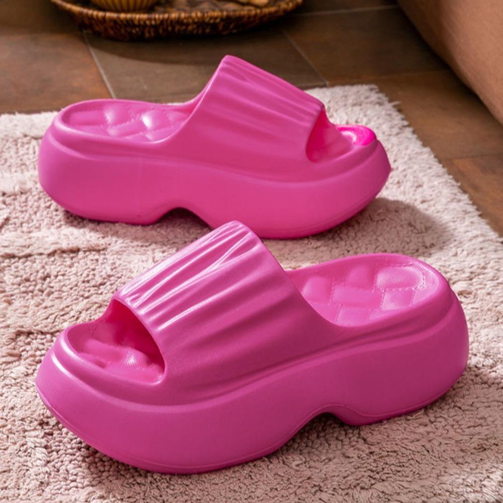 Dicksohlige Hausschuhe für Damen Sommer 2025, höhenverstärkende Hausschuhe für Damen, neue High Heels, rutschfeste EVA-Strandschuhe