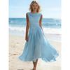 Vacation Elegant Party Resort Style Flowy Sheer Chiffon Dress New Arrival