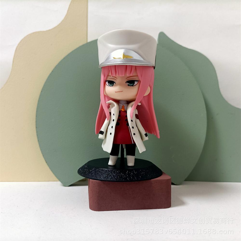 10CM DARLING in the FRANXX Figure Zero Two Three Q-version Figures Stand Animation Model Toys Gifts Collection Decoration PVC