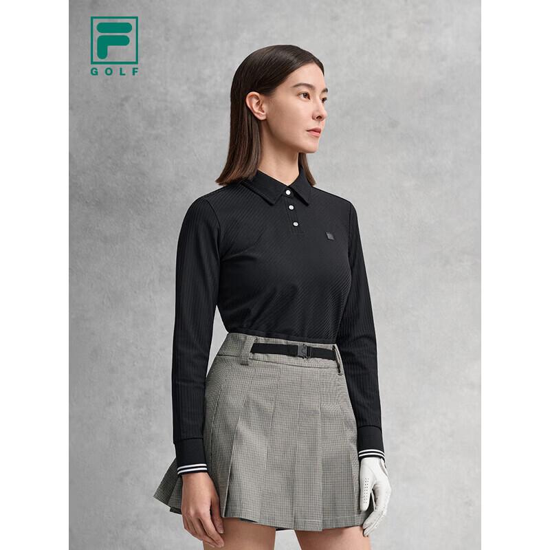 FILA Women s Spring 2026 Golf Knitted Long-Sleeve Polo Shirt L