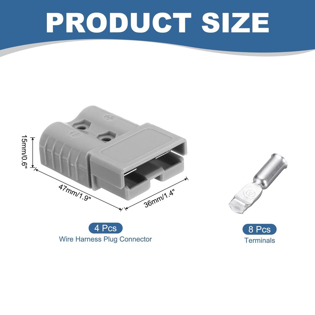 uxcell Power Connector 120A 2AWG 4AWG 6AWG Wire Harness Plug Kit Quick